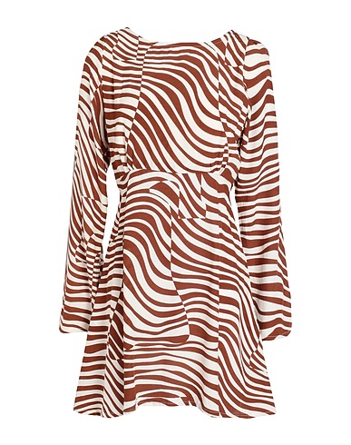 FAITHFULL Short dress Brown 100% Rayon