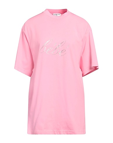 BALENCIAGA T-Shirt Rosa 100% Baumwolle, Elastan