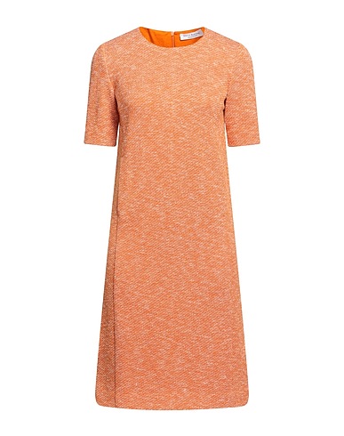 AMINA RUBINACCI Short dress Rust 60% Wool, 25% Viscose, 15% Polyamide, Virgin Wool