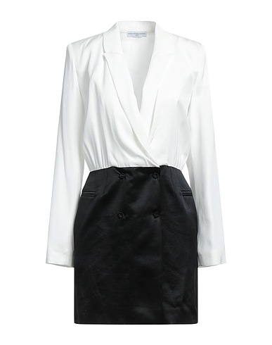 MVP WARDROBE Minivestido Blanco 100% Viscosa, Algodón, Seda