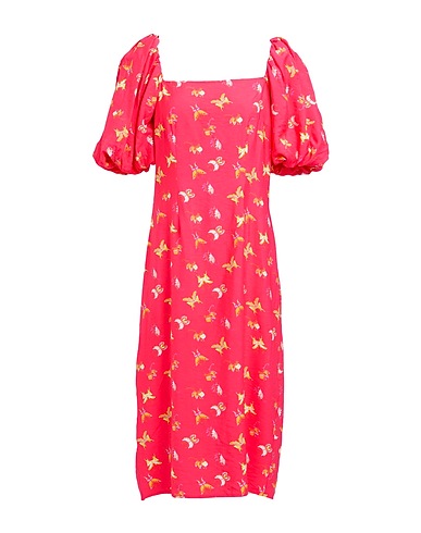 SOMETHINGNEW0803 Vestito midi Fucsia 87% Viscosa, 13% Nylon