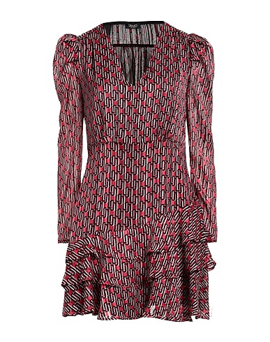 LIU •JO Short dress Red 99% Polyester, 1% Metallic fiber