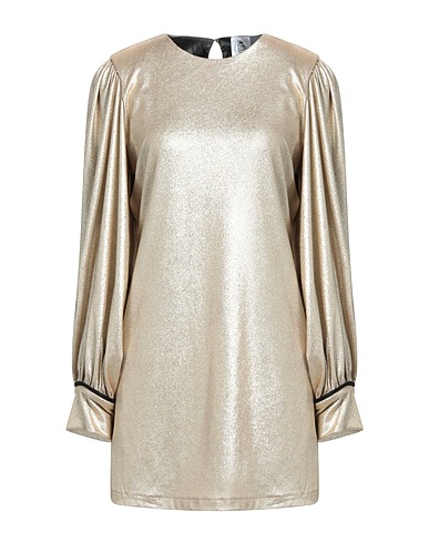 LE VOLIÈRE Short dress Gold 90% Polyester, 10% Elastane
