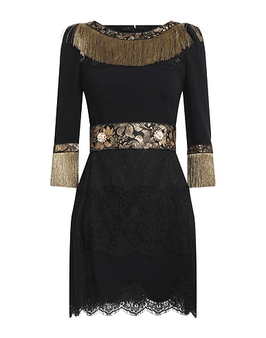 DOLCE&GABBANA Sheath dress Black 36% Synthetic fibers, 26% Cotton, 25% Polyamide, 12% Polyester, 1% Elastane