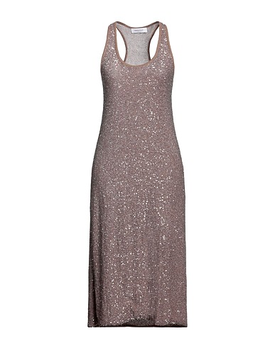 FABIANA FILIPPI Midi dress Khaki 75% Virgin Wool, 15% Silk, 10% Cashmere