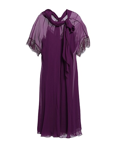 ALBERTA FERRETTI Midi dress Plum 100% Silk, Polyamide