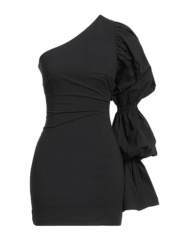 NATALIE ROLT Short dress Black 97% Cotton, 3% Elastane