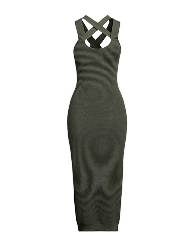 PATOU Vestito in Maglia Verde militare 100% Lana Vergine