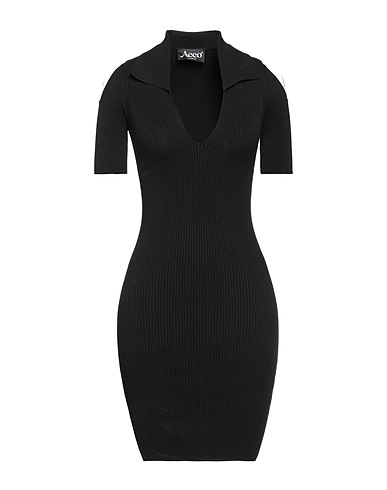 ACCO STUDIOS Vestito corto Nero 70% Viscosa, 30% Poliestere