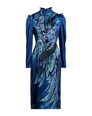 ALBERTA FERRETTI Midi dress Blue 92% Silk, 8% Elastane