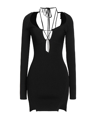 NENSI DOJAKA Kurzes Kleid Schwarz 82% Viskose, 17% Polyester, 1% Polyamid