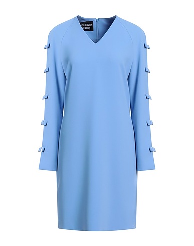 BOUTIQUE MOSCHINO Short dress Sky blue 90% Polyester, 10% Elastane, Acetate, Silk