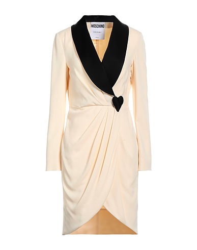 MOSCHINO Short dress COUTURE Cream 70% Acetate, 30% Viscose