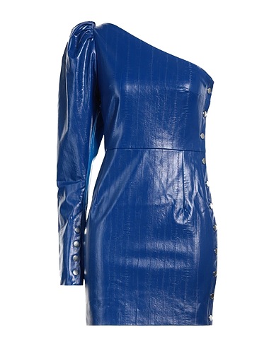 ROTATE BIRGER CHRISTENSEN One-shoulder dress Blue 100% Polyurethane, Viscose