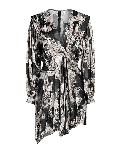 IRO Short dress Black 91% Viscose, 9% Wool