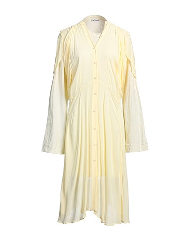 ACNE STUDIOS Midi dress Pastel yellow 100% Viscose, Cotton, Hemp