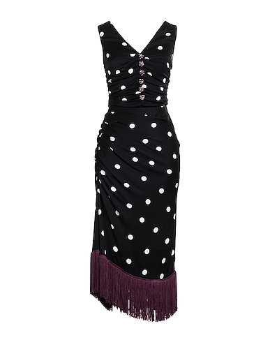DOLCE&GABBANA Midi dress Black 93% Silk, 7% Elastane