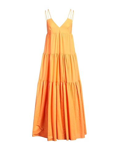 WEILI ZHENG Long dress Salmon pink 100% Linen