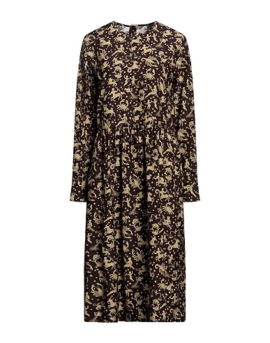 YMC YOU MUST CREATE Midi dress Chocolate brown 72% Cotton, 28% Silk