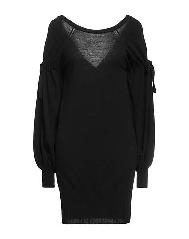 SUOLI Short dress Black 40% Wool, 30% Viscose, 20% Polyamide, 10% Cashmere
