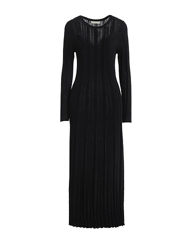 ULLA JOHNSON Midi dress Black 90% Rayon, 10% Elastane