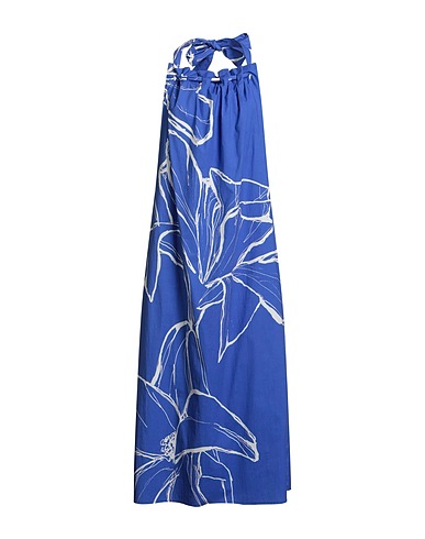 LIVIANA CONTI Midi dress Azure 96% Cotton, 4% Elastane