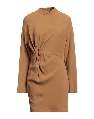 ERIKA CAVALLINI Short dress Camel 53% Viscose, 47% Acetate