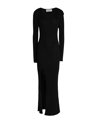 ERMANNO FIRENZE Langes Kleid Schwarz 80% Viskose, 20% Metallisiertes Polyester