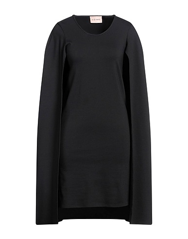 LE TWINS Short dress Black 65% Rayon, 30% Polyamide, 5% Elastane