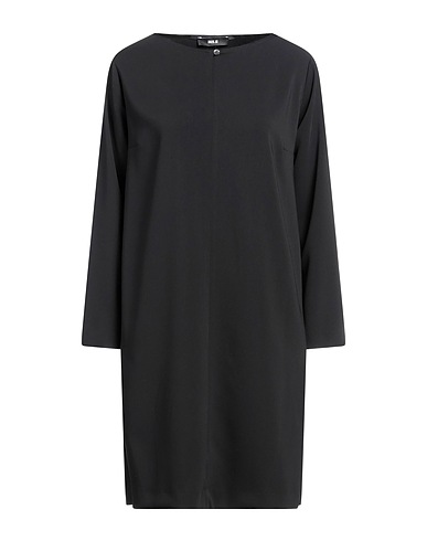 MIS.N Short dress Black 98% Polyester, 2% Elastane