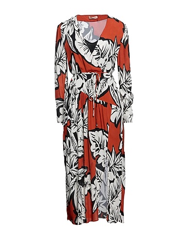 TWINSET Midi dress Rust 100% Viscose