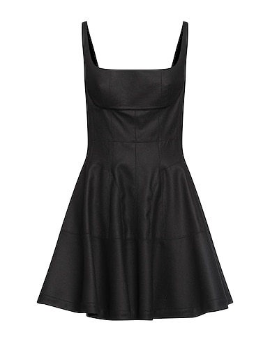 GIOVANNI BEDIN Short dress Black 99% Virgin Wool, 1% Elastane