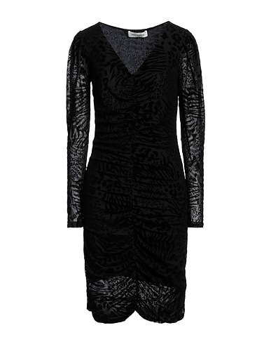 SOFIE SCHNOOR Short dress Black 95% Polyester, 5% Elastane