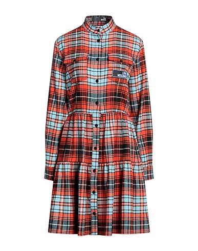 LOVE MOSCHINO Shirt dress Orange 52% Polyester, 46% Viscose, 2% Elastane