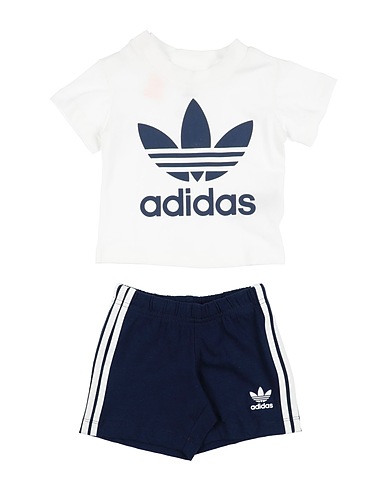 ADIDAS ORIGINALS Baby co-ord  Trefoil Shorts Tee Set
 White 100% Cotton