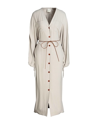 ALYSI Vestito chemisier Grigio chiaro 70% Viscosa, 30% Lana