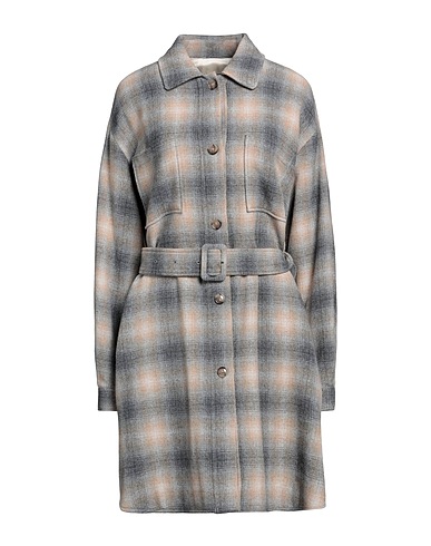 SEVENTY VENEZIA Shirt dress Grey 65% Wool, 30% Polyamide, 5% Other Fibres, Viscose