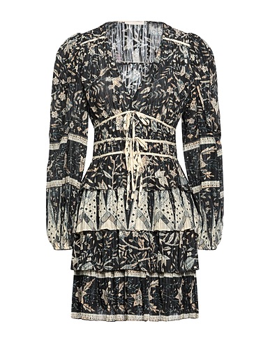 ULLA JOHNSON Vestito corto Nero 70% Cotone, 30% Viscosa