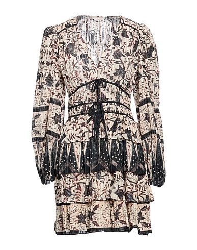 ULLA JOHNSON Short dress Beige 70% Cotton, 30% Viscose