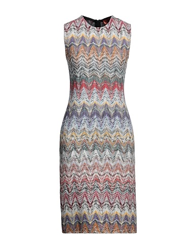MISSONI Midi dress Purple 77% Wool, 20% Cotton, 3% Polyamide