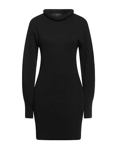 FEDERICA TOSI Knit dress Black 90% Virgin Wool, 10% Cashmere