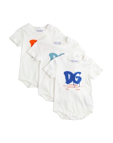 DOLCE&GABBANA Baby bodysuit Off white 50% Modal, 50% Cotton