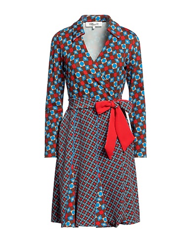 DIANE VON FURSTENBERG Midi dress Brown 87% Viscose, 10% Nylon, 3% Elastane, Polyester