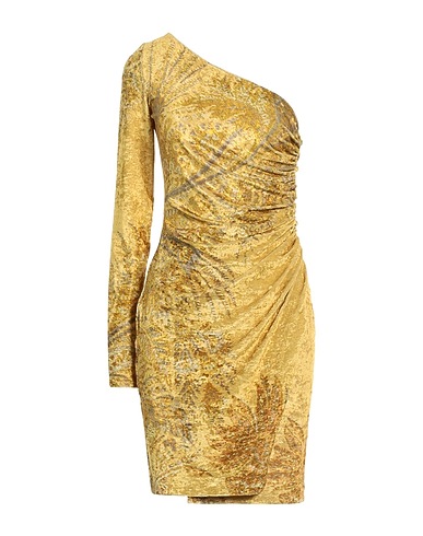 ETRO One-shoulder dress Mustard 85% Polyamide, 15% Elastane
