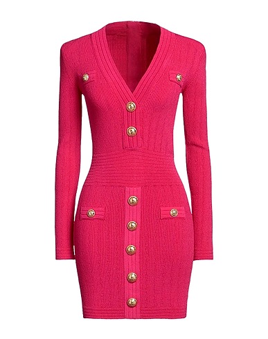 BALMAIN Sheath dress Fuchsia 83% Viscose, 17% PBT - Polybutylene terephthalate
