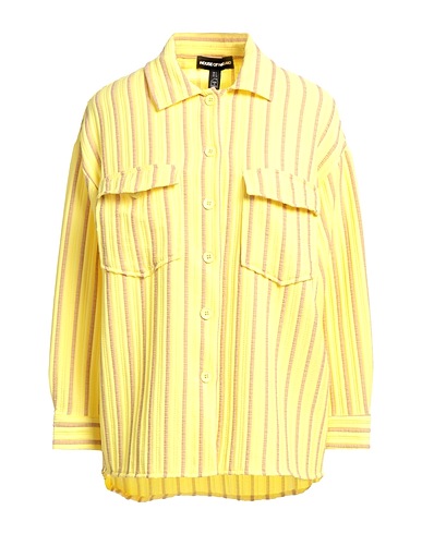 HOUSE OF HOLLAND Striped shirt Yellow 96% Polyester, 4% Elastane