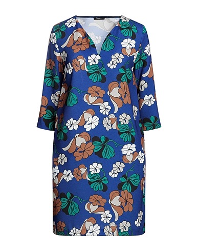 HANITA Short dress Bright blue 97% Polyester, 3% Elastane