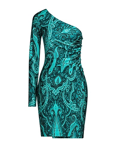 ETRO One-shoulder dress Turquoise 80% Polyamide, 20% Elastane
