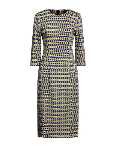 PINKO Midi dress Yellow 66% Viscose, 32% Polyamide, 2% Elastane