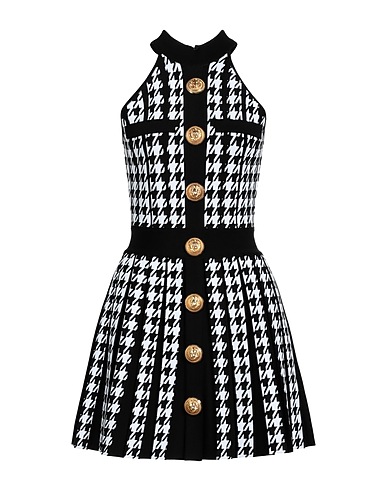 BALMAIN Short dress Black 88% Viscose, 10% Polyamide, 2% Elastane
